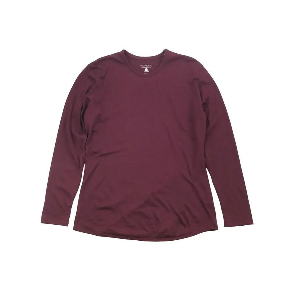Segments Merino Wool Baselayer Top Shirt Women's Size M Burgundy Hiking Thermal